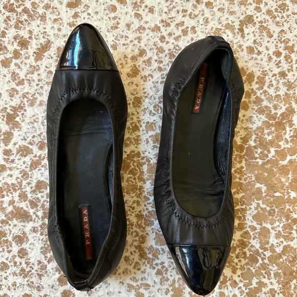 PRADA Black Ballerina/ Flats Pointed Toe Shoes - Picture 3 of 13